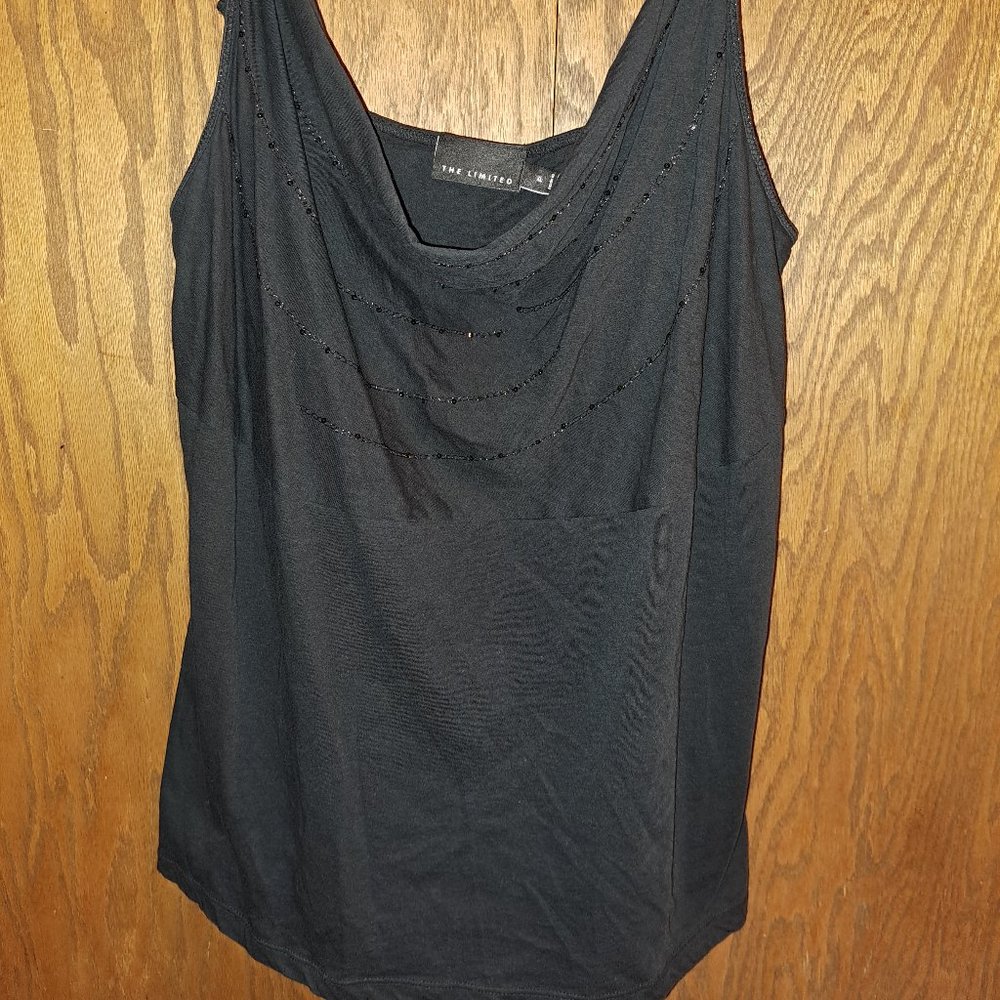 The Limited Sequin Detail Black Cowl Neck  Cami Tank size Xl
